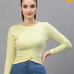 Friskers Pack Of 2 Round Neck Twisted Fitted Tops image 1