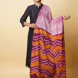 Unnati Silks Ethnic Motifs Printed Tie and Dye Cotton Dupatta image 1