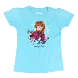 Frozen Girls Blue Frozen Printed Round Neck Pure Cotton T-shirt-picture-40