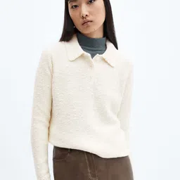 MANGO Women Textured Pullover image 1