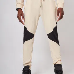 CAVA Men Beirut Mid Rise Rapid Dry Patchwork Cotton Joggers-image-7