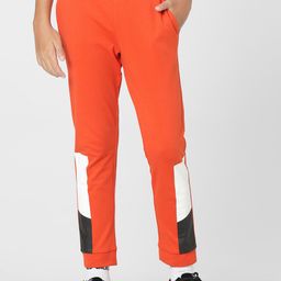 Jack & Jones Junior Boys Orange Colourblocked Cotton Joggers-picture-27