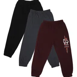 CREMLIN CLOTHING Kids Pack of 3 Solid Cotton Joggers-picture-12
