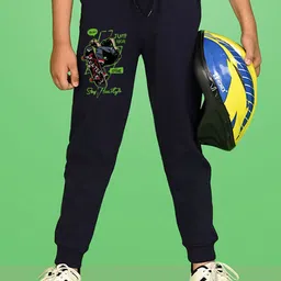 NUSYL Boys Graphic Printed Cotton Joggers-image-47