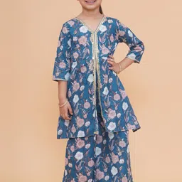 Modish Couture Girls Floral Printed Regular Kurta with Palazzos-picture-58