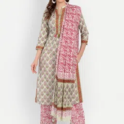 SUTI Women Ethnic Motifs Printed Pure Cotton Kurta with Trousers & With Dupatta-picture-29