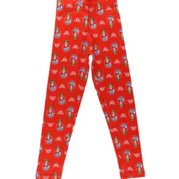 Bodycare Kids Girls Red Printed Ankle-Length Cotton Legging-image-30