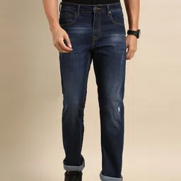 Being Human Men Bootcut Low Distress Light Fade Stretchable Mid-Rise Jeans-picture-10