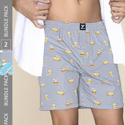 XYXX Men Printed Pack Of 2 Combed Cotton Surf Boxer XYBOX2PCKN379 image 1