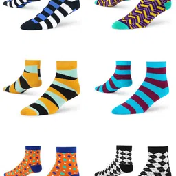 Dynamocks Pack Of 6 Printed Ankle Length Socks-image-28
