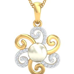 KUBERBOX Shayna Sun 18KT Gold Diamond-Studded Pendant - 0.99 gm-picture-37