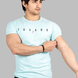 FUAARK Slim Fit Typography Printed Raglan Sleeves Anti Odour  Gym T-shirt-image-5