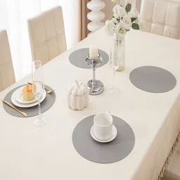 HOKIPO Grey 6 Pieces Heat Resistant Dinner Table Mats-image-52