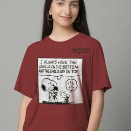 Free Authority Women Peanuts Graphic Printed Pure Cotton T-shirt-picture-37