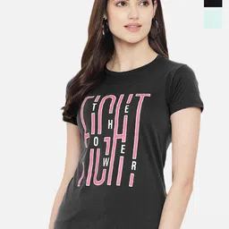 Fabflee Pack Of 3 Printed Round Neck Cotton T-shirt-picture-10