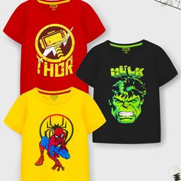 YK Marvel Boys Pack Of 3 Thor Printed Cotton T-shirt-picture-52