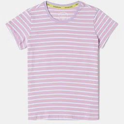 Jockey Girls Combed Cotton Striped Regular Fit Round Neck Short Sleeve Tshirt - AG75-picture-30