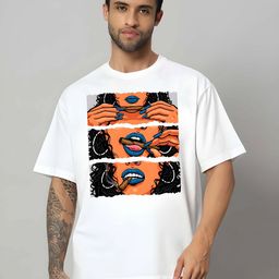 KAIDO Men Graphic Printed Round Neck Cotton Oversized T-shirt-picture-24