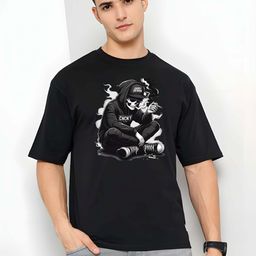 KAIDO Men Graphic Printed Round Neck Pure Cotton Relaxed Fit T-shirt-picture-46