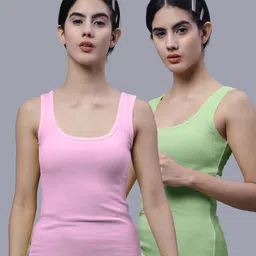 FBAR Pack Of 2 Scoop Neck Sleeveless Cotton Tank Tops-image-0