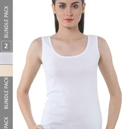 IndiWeaves Pack Of 2 Scoop Neck Pure Cotton Tank Tops-picture-28