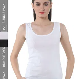 IndiWeaves Pack Of 2 Scoop Neck Pure Cotton Tank Tops-picture-22