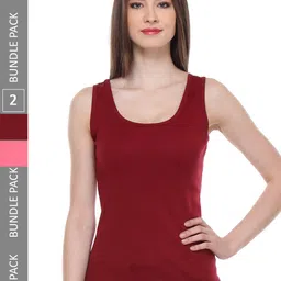 IndiWeaves Pack Of 2 Scoop Neck Soft Pure Cotton Tank Tops-picture-10