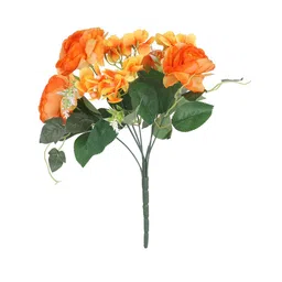 Kuber Industries Orange & Green Peony Artificial Flower-picture-34