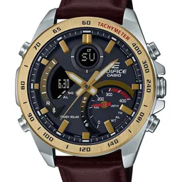 CASIO Men Leather Straps Analogue and Digital Chronograph Watch-EX530 ECB-900GL-1ADR-image-20