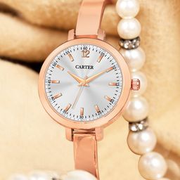 Sandy D Carter Women Embellished Dial & Bracelet Style Straps Analogue Watch SDC24-20-WH-picture-13