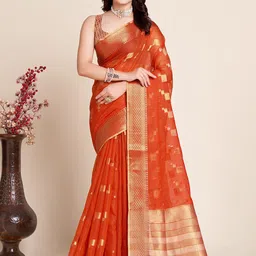 Anjaneya Sarees Geometric Woven Design Zari Silk Cotton Saree-image-69