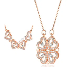 UNIVERSITY TRENDZ Rose Gold-Plated Magnetic Rhinestone Necklace image 1