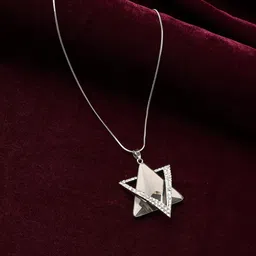 SOHI Silver-Plated Stone-Studded Star Shaped Pendant image 1