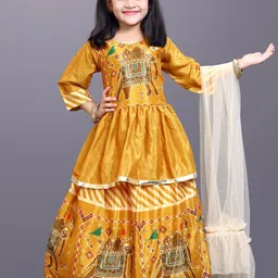 BAESD Girls Printed Ready to Wear Lehenga & Blouse With Dupatta-picture-8