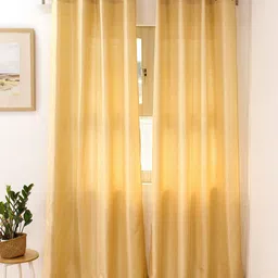 House This Narmada Gold-Toned Textured Door Curtain-image-2