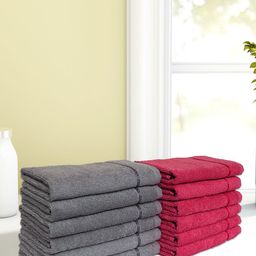 SPACES Set Of 12 Solid 380 GSM Pure Cotton Hand Towels-picture-49