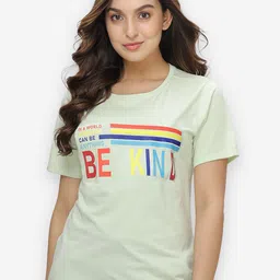 GROVERSONS Paris Beauty Typography Printed Cotton T-shirt-image-4