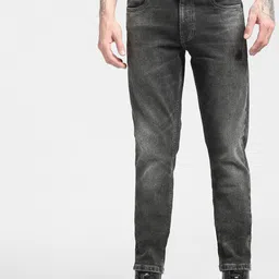Jack & Jones Men Charcoal Grey Slim Fit Light Fade Stretchable Jeans-picture-11