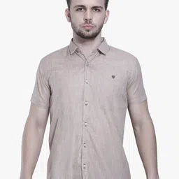 Kuons Avenue Men Beige Smart Slim Fit Casual Shirt-picture-16