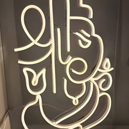 Neon signs india Cream Ganesha Rice Shape LED String Light-picture-8