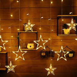 SPARK WORLD Yellow Water Proof Star Shaped String Lights-picture-29