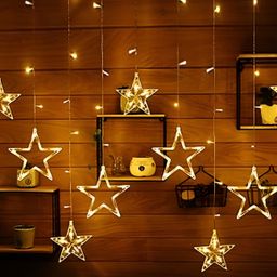 SPARK WORLD Yellow 138 Star Shaped LED String Lights-picture-30