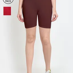 GRACIT Women Maroon Cycling Sports Shorts-image-74