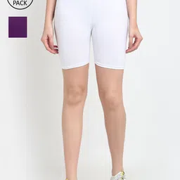 GRACIT Women White Cycling Sports Shorts-picture-11