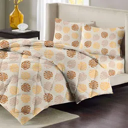 bsb home Beige & Coffee Brown Ethnic Motifs Microfiber Double King Superfine Bedding Set-picture-42