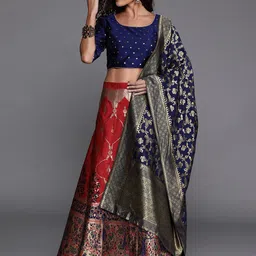 MANVAA Semi-Stitched Lehenga & Unstitched Blouse With Dupatta-picture-7