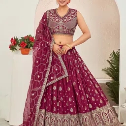 CHANSI Embroidered Ready To Wear Lehenga & Blouse With Dupatta-picture-19
