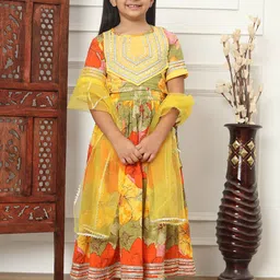 Readiprint Fashions Girls Printed Cotton Ready to Wear Lehenga & Blouse With Dupatta-image-64