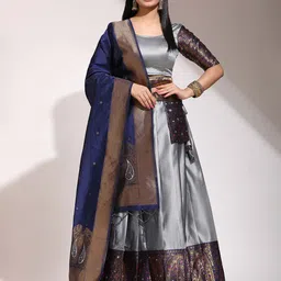 Fabcartz Zari  Semi-Stitched Lehenga & Unstitched Blouse With Dupatta-picture-28