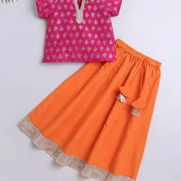 The Magic Wand Girls Floral Foil Printed Ready to Wear Lehenga & Choli-image-45